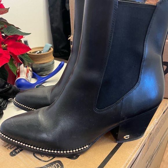 Coach Black Leather Ankle Boots - Picture 2 of 4